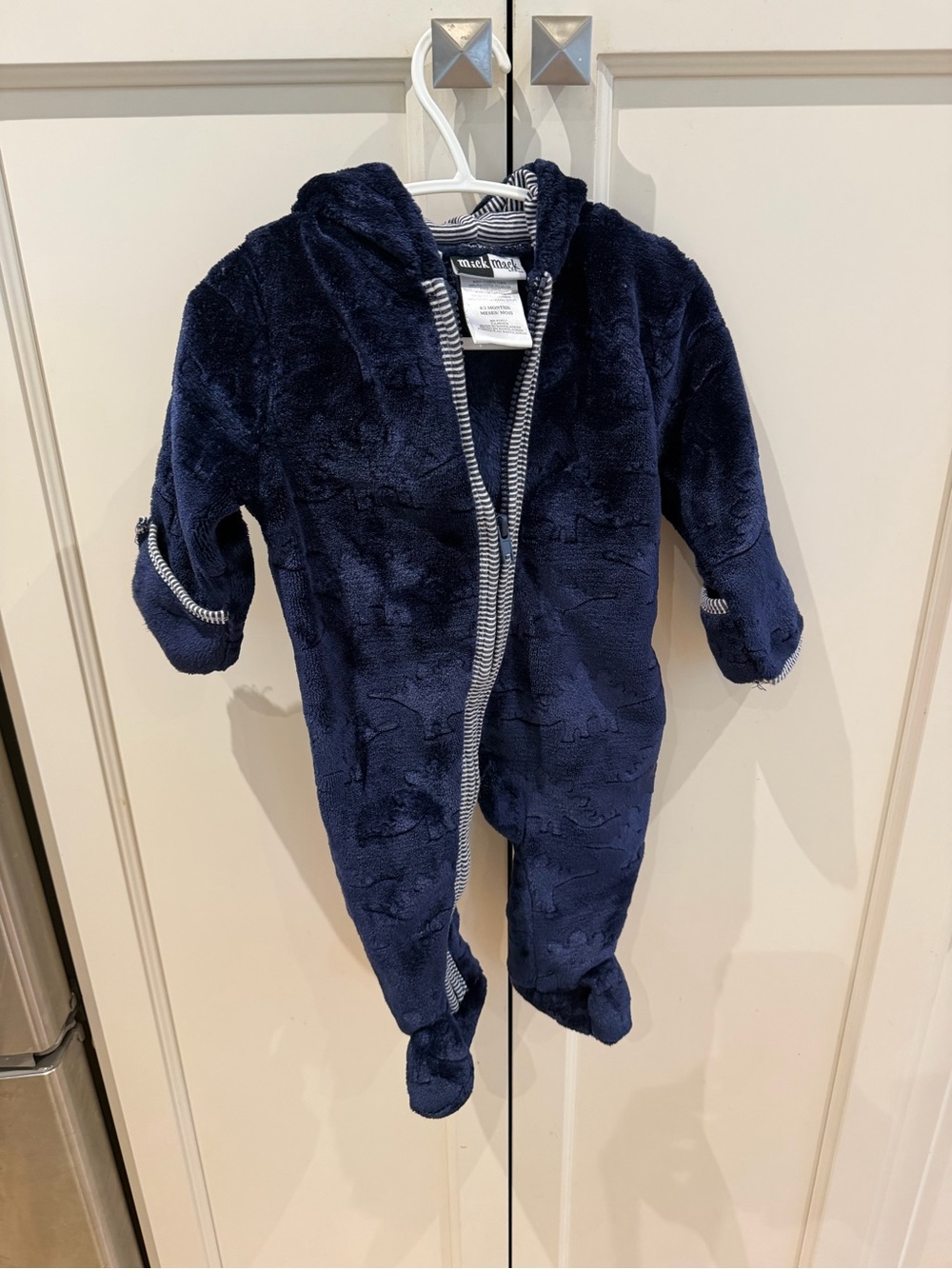 Mick Mack 0-3m dino Plush Hooded Baby bunting suit